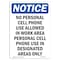 Signmission OSHA Notice, 7" Height, No Personal Cell Phone Use Allowed Sign, 7" X 5", Portrait OS-NS-D-57-V-14733 - alternate 1